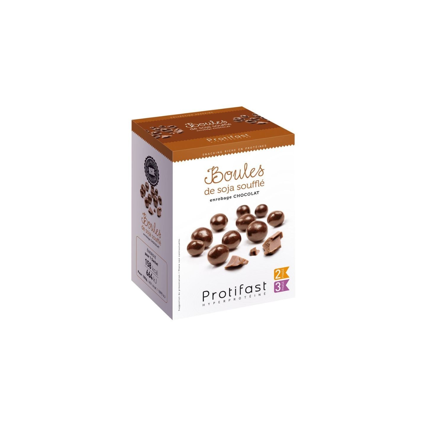 Protifast Boules de soja soufflé chocolat - 5 sachets de 35g