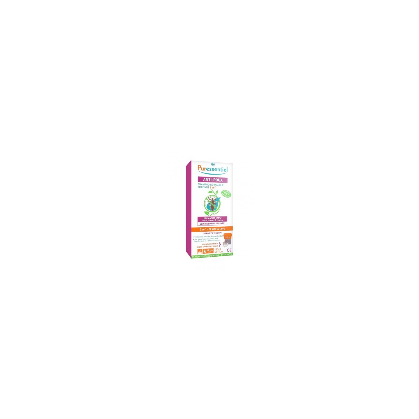 Puressentiel Anti-Poux shampooing traitant 2 en 1-150 ml