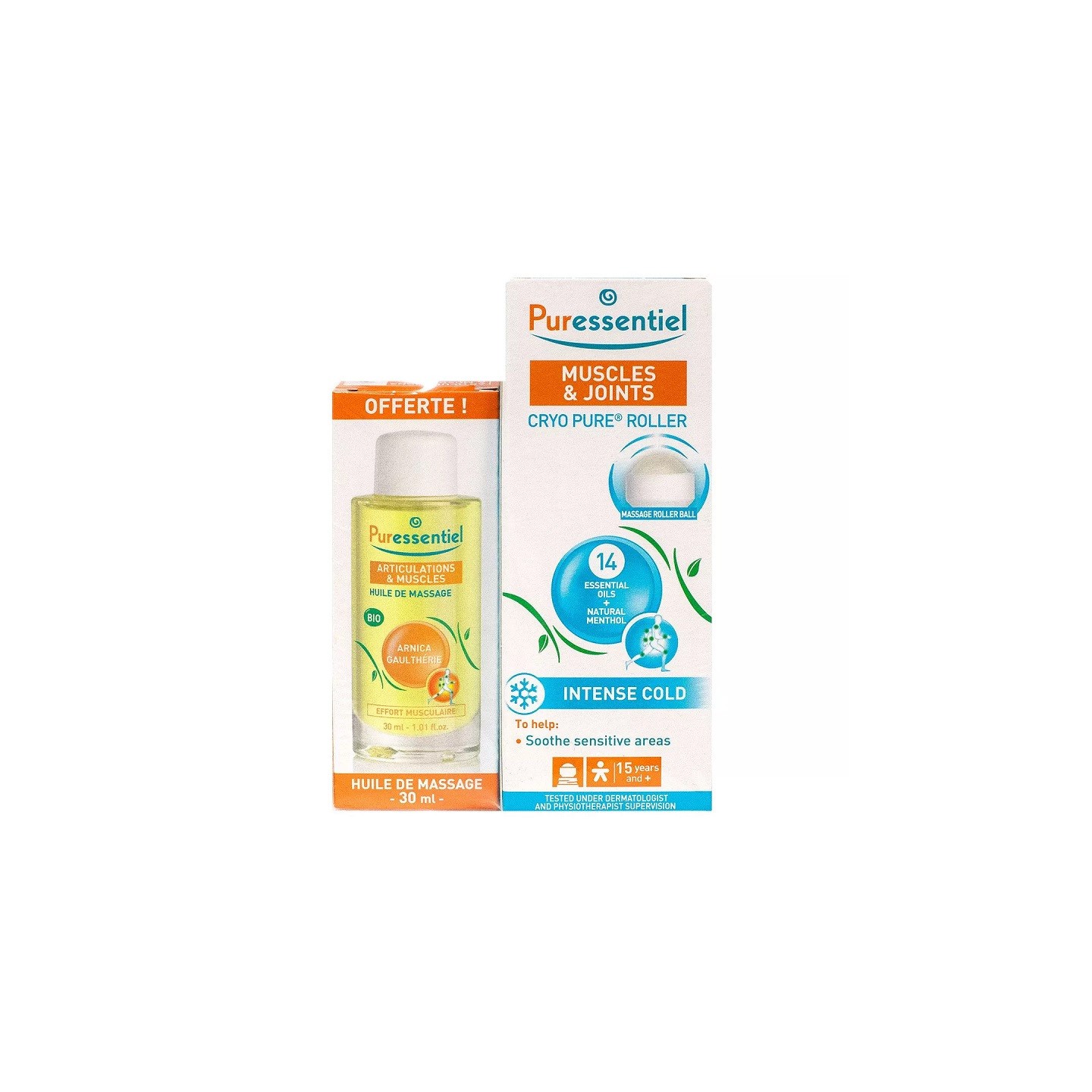 Puressentiel Cryo pure roller articulations et muscles 75ml + huile de massage Offerte