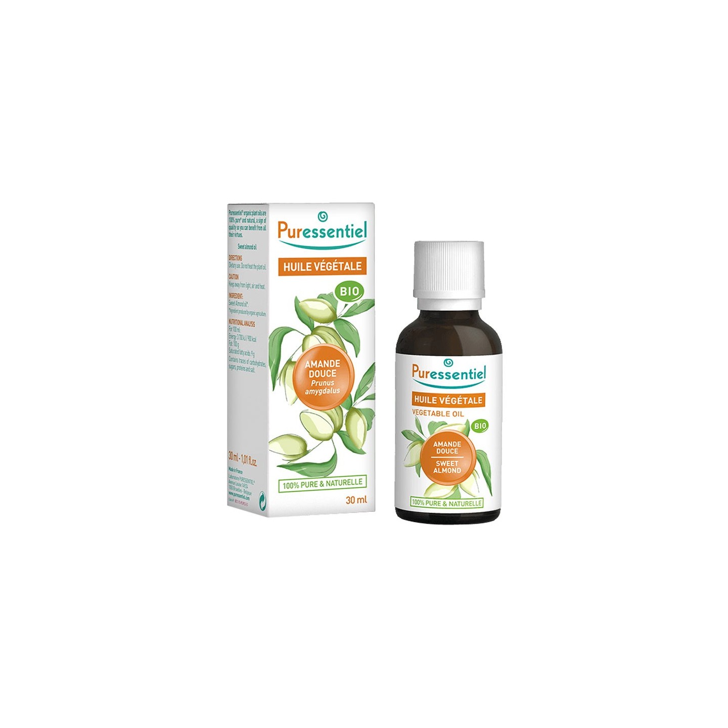 Puressentiel Huile Végétale Bio Amande Douce 30 ml