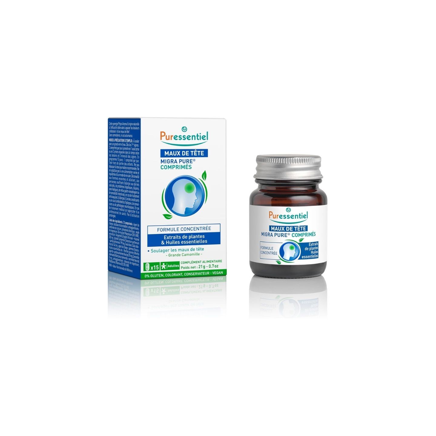 Puressentiel Migra Pure Maux de tête - 15 comprimés