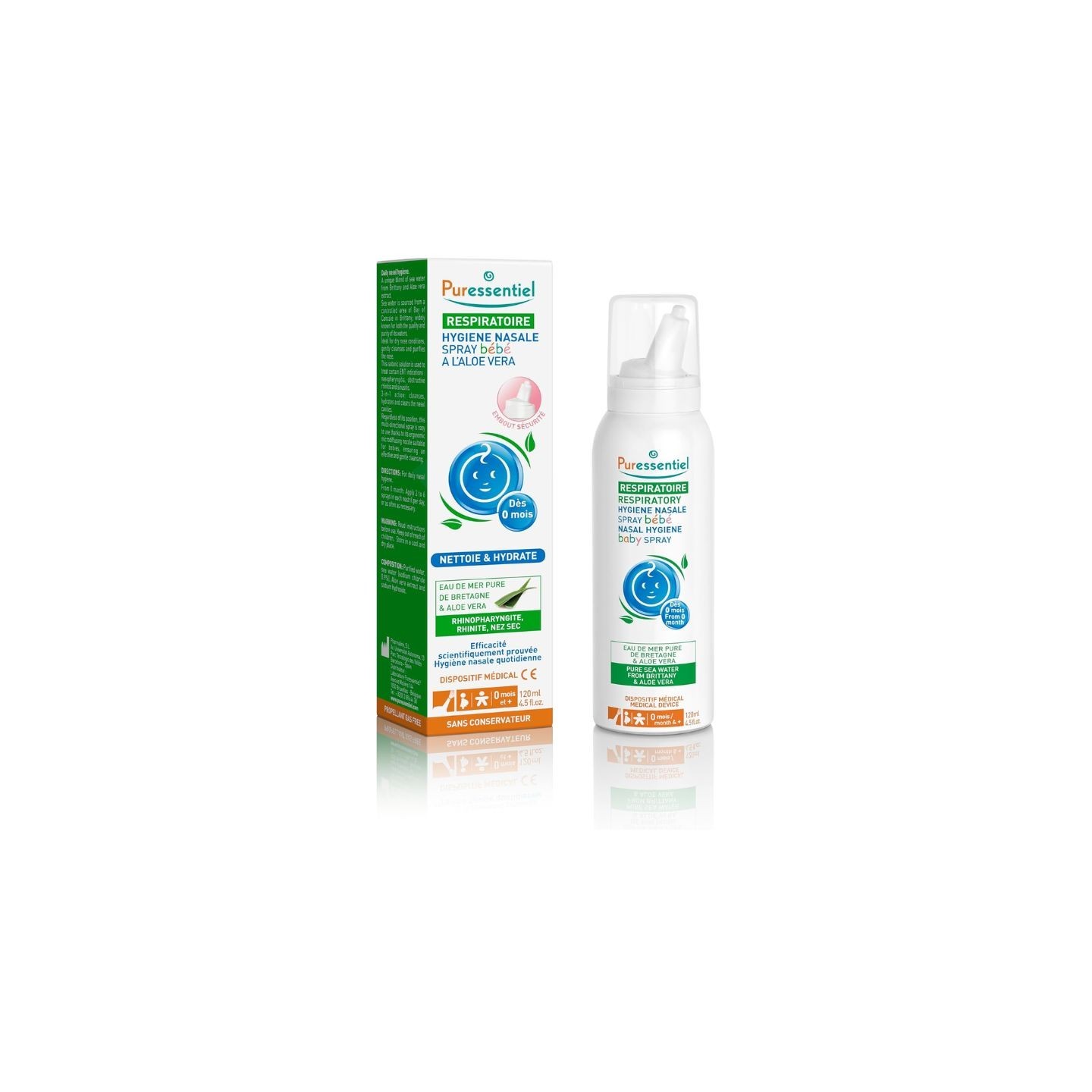 Puressentiel Respiratoire Spray hygiène nasale bébé - 120ml