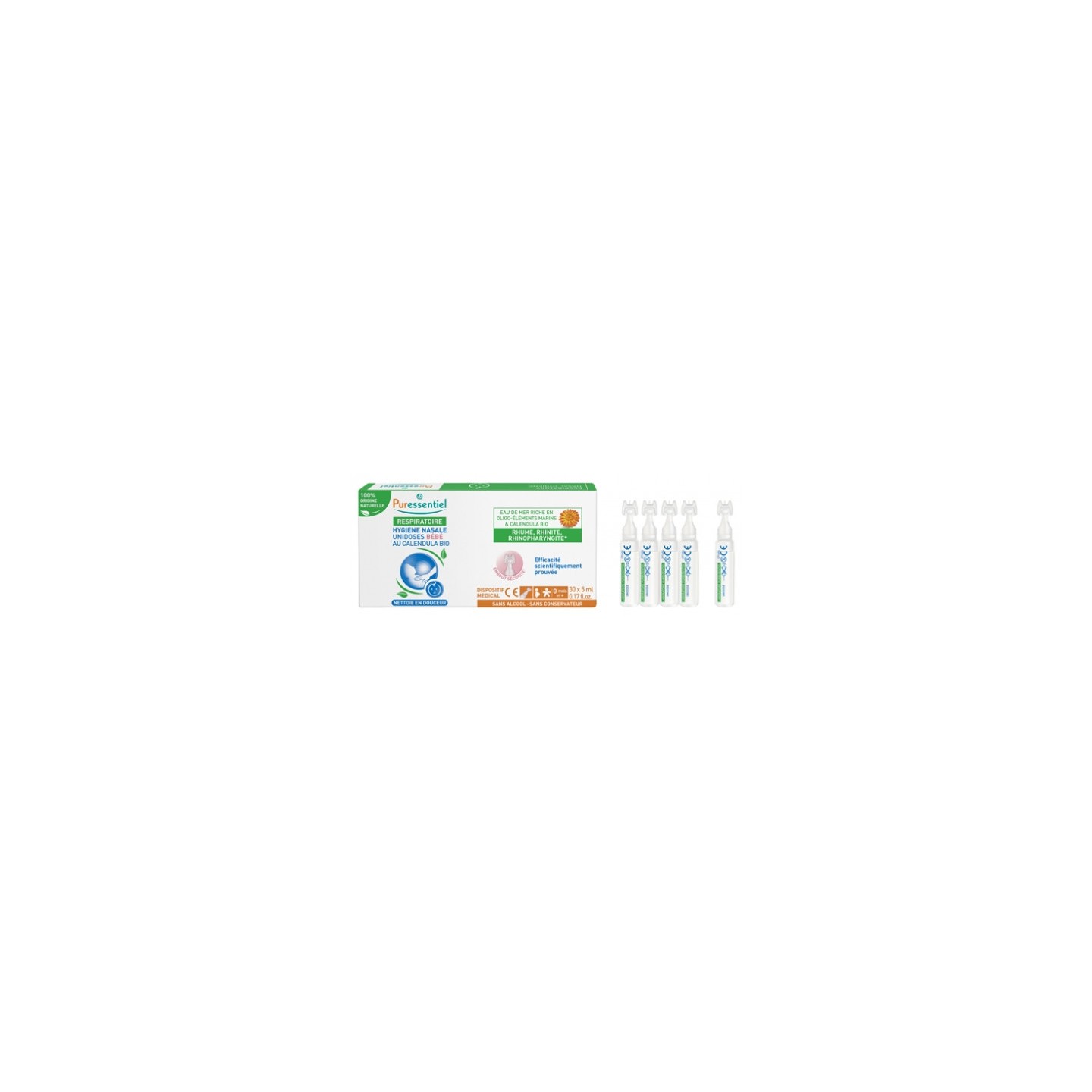 Puressentiel Unidoses bébé au Calendula Bio - 30 unidoses de 5 ml