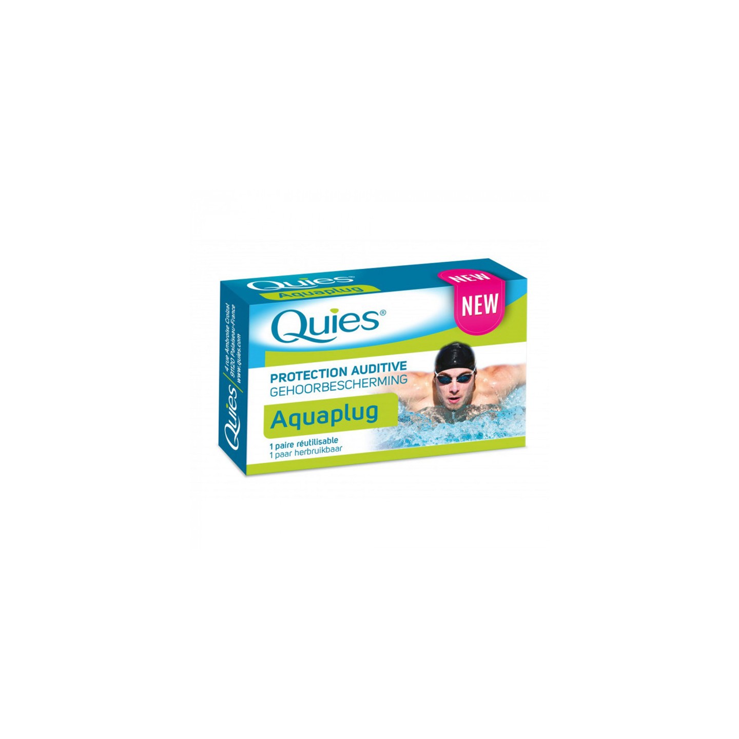 Quies Aquaplug Protection auditive - 1 paire réutilisable
