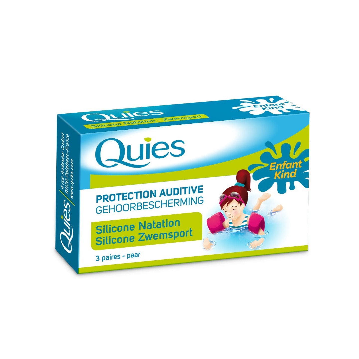 Quies Protection Piscine Silicone Naturel Enfant 3 Paires