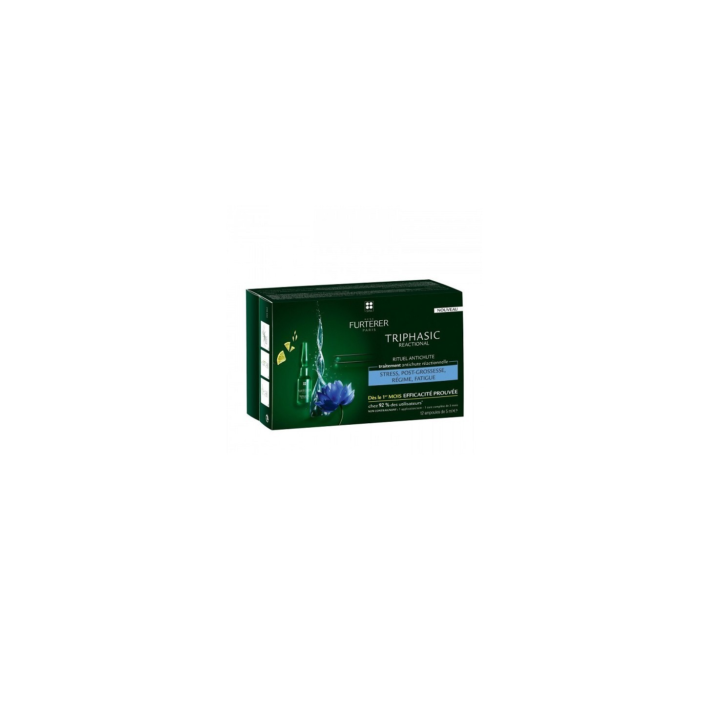 René furterer triphasic rituel anti-chute 12 x 5 ml ampoules