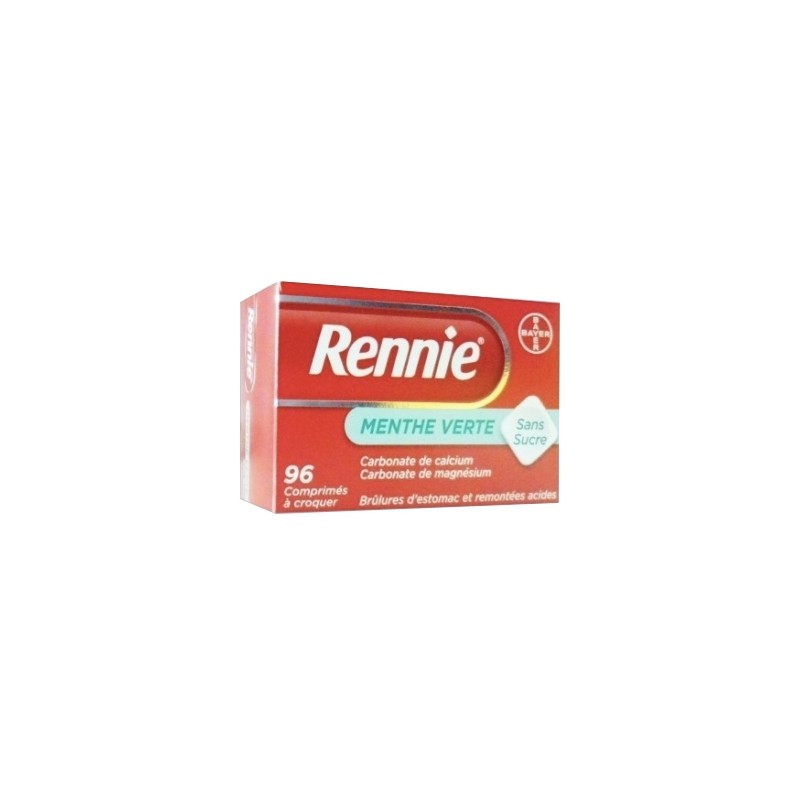 Pharmacie Bastille - Rennie Menthe Verte Sans Sucre 96 comprimés