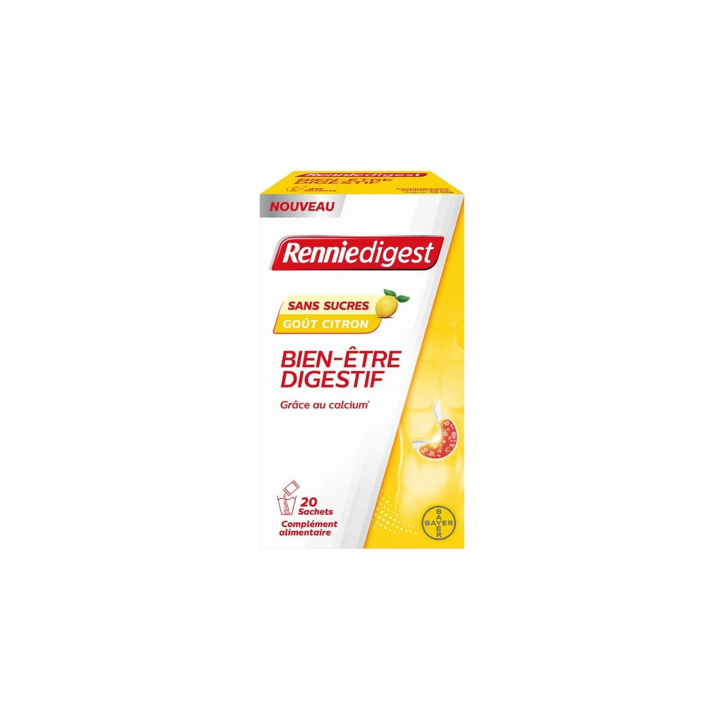 RennieDigest goût citron sans sucres - 20 sachets