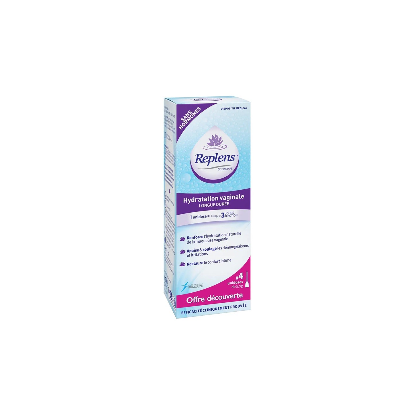 Replens Gel hydratation vaginale - 4 unidoses de 5.9g