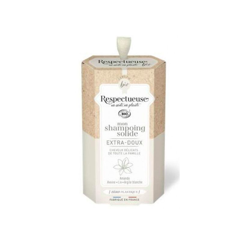 Pharmacie Bastille - Respectueuse Shampooing Solide Bio Extra-Doux Cheveux Délicats 75g