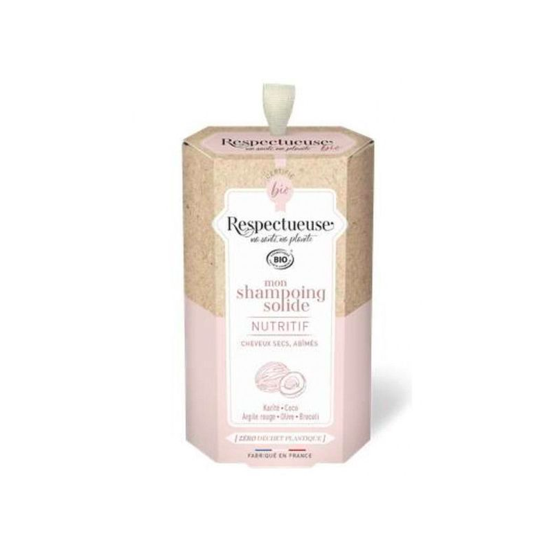 Pharmacie Bastille - Respectueuse Shampooing Solide Nutritif Bio Cheveux Secs et Abîmés 75g