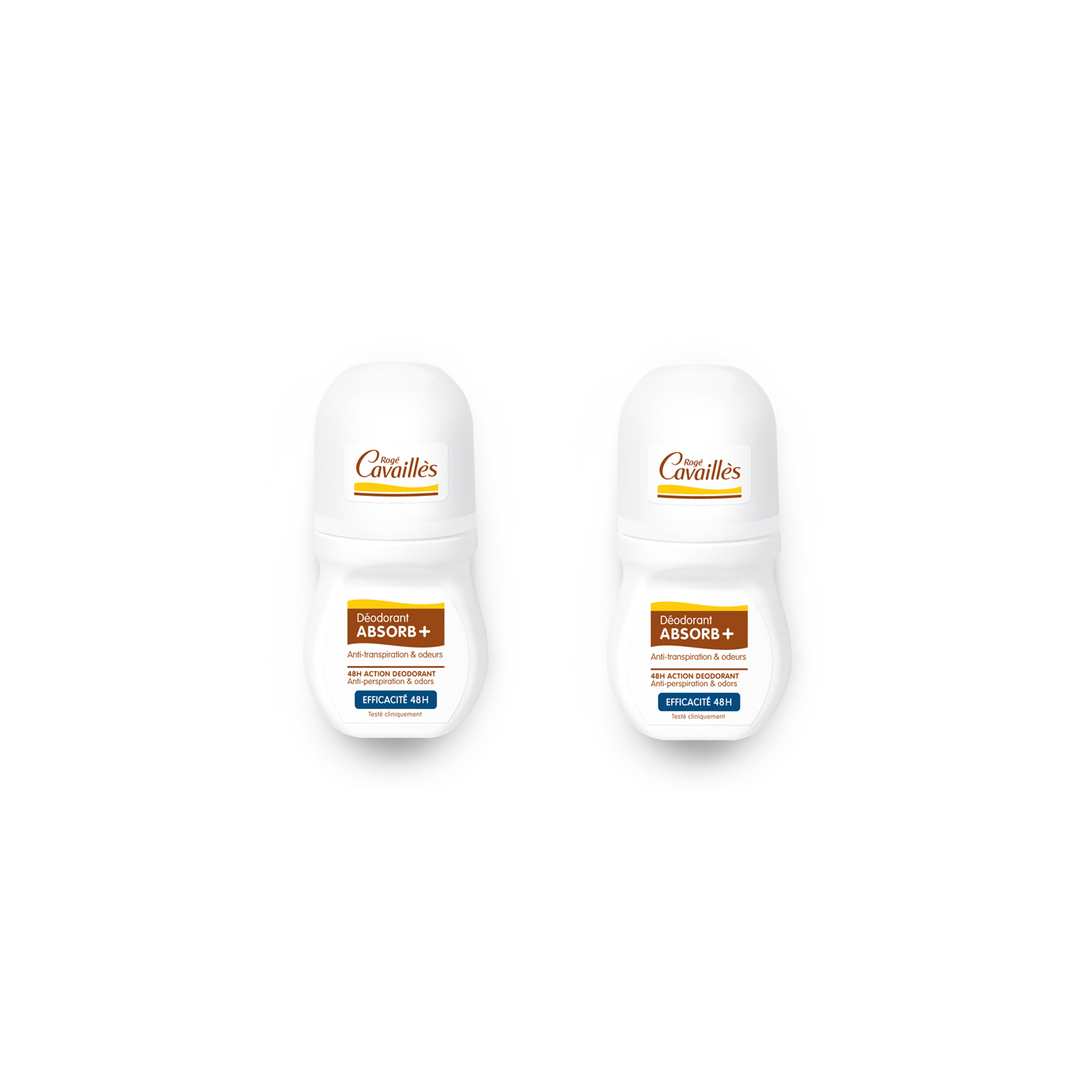 Rogé Cavaillès Déodorant Absorb+ sans parfum 48h Roll'On - 2 x 50ml