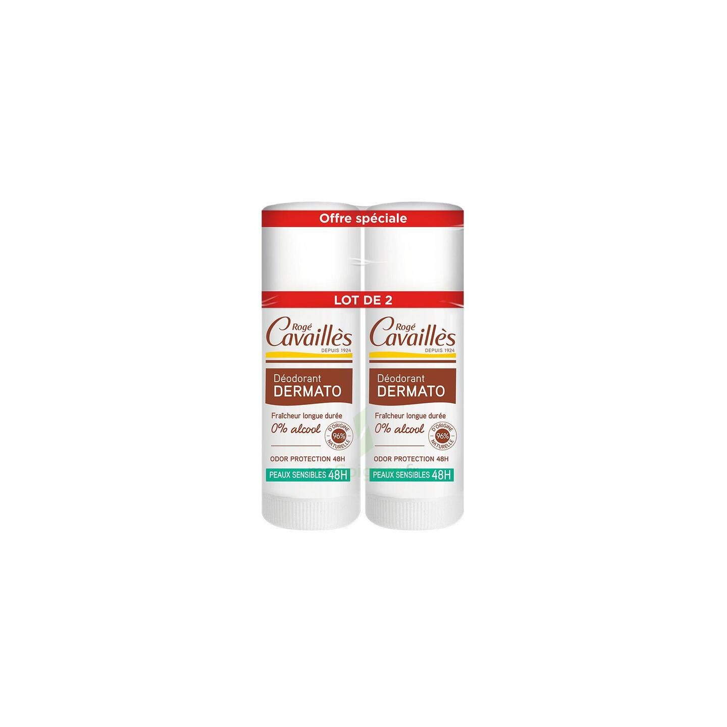 Rogé Cavaillès Déodorant Dermato peaux sensibles 48h stick - 2 x 40ml