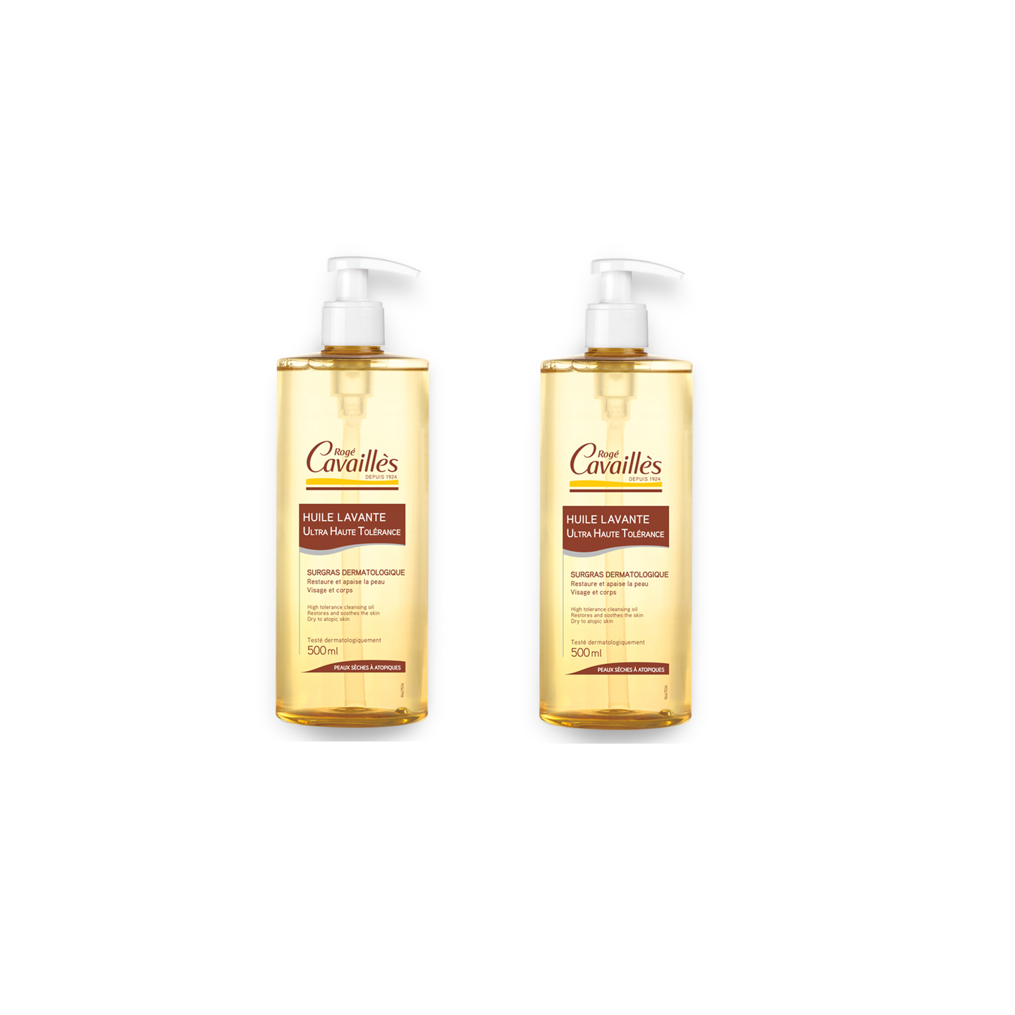 Rogé Cavaillès Dermo U.H.T Huile lavante surgras - 2 x 500ml