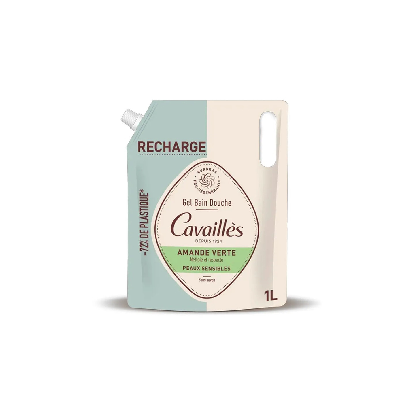 Rogé Cavaillès Gel bain douche Amande Verte - Éco-recharge 1L