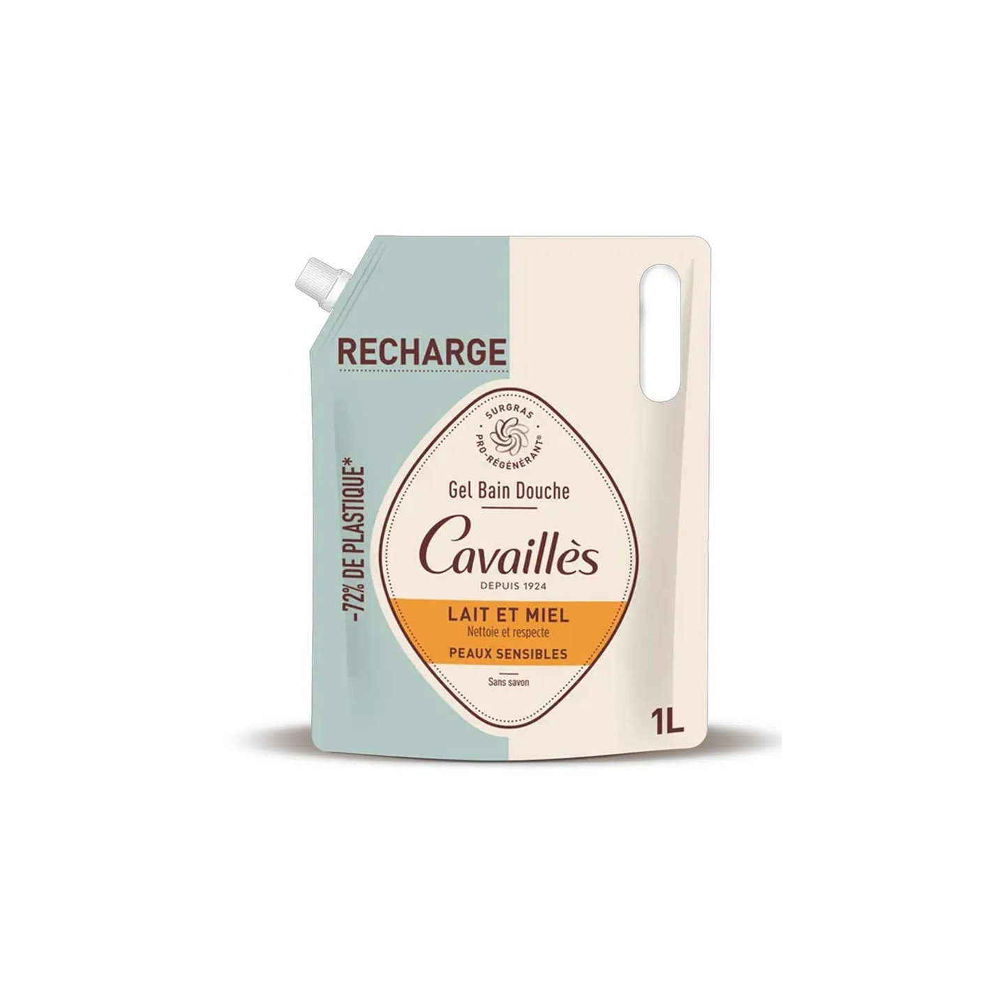 Rogé Cavaillès Gel bain douche Lait et Miel - Éco-recharge 1L