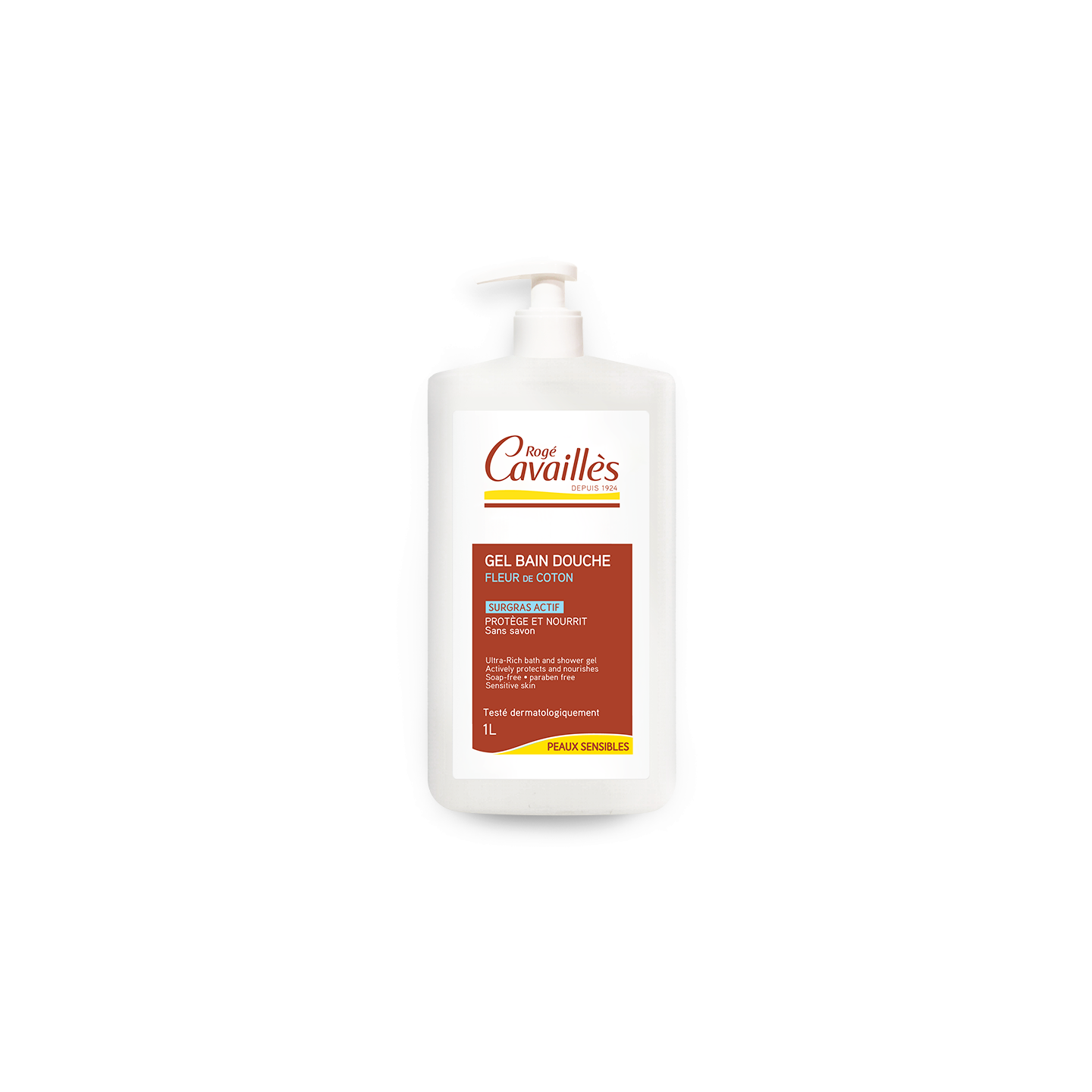 Rogé Cavaillès Gel bain douche surgras fleur de coton - 1L