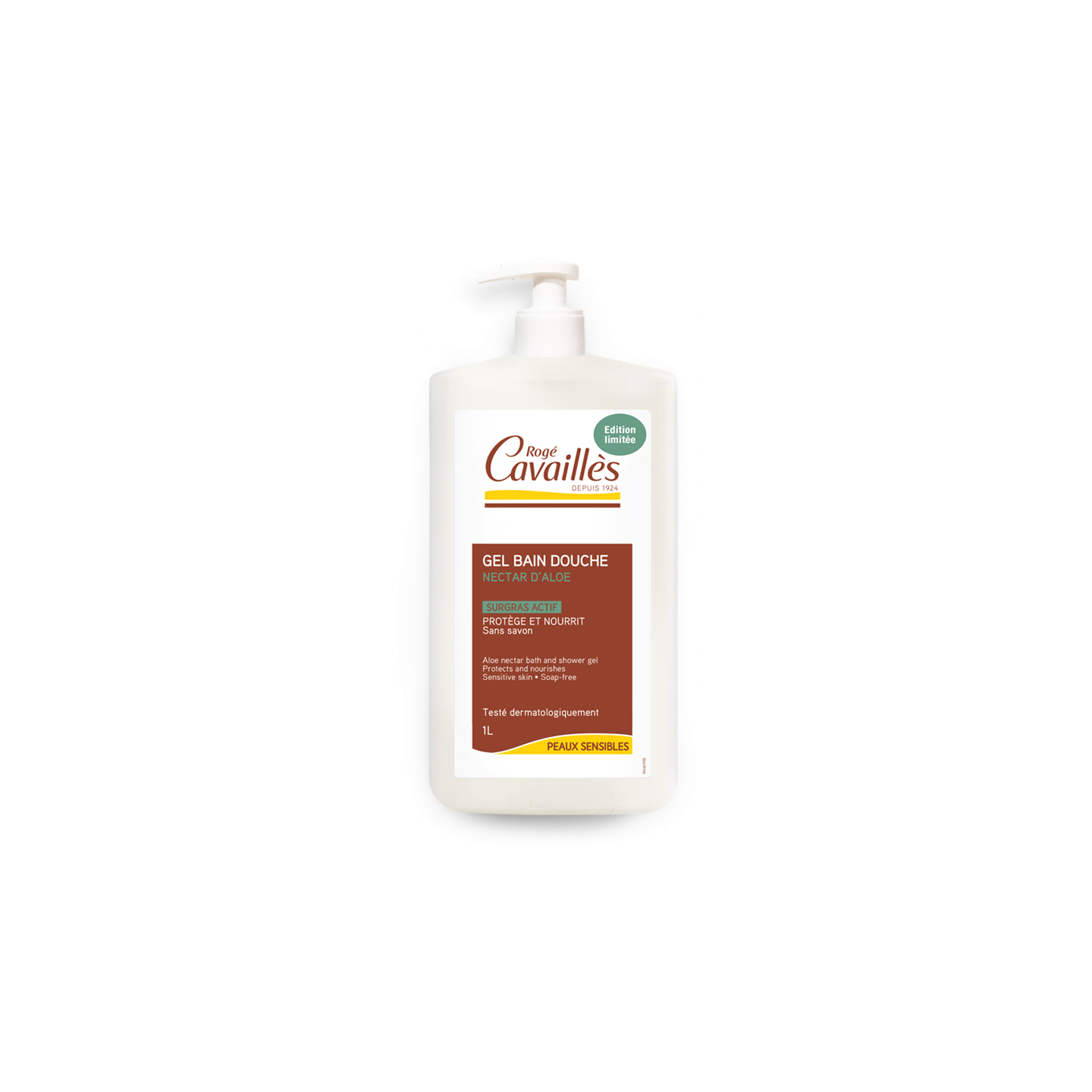 Rogé Cavaillès Gel bain douche surgras nectar d'aloe - 1L