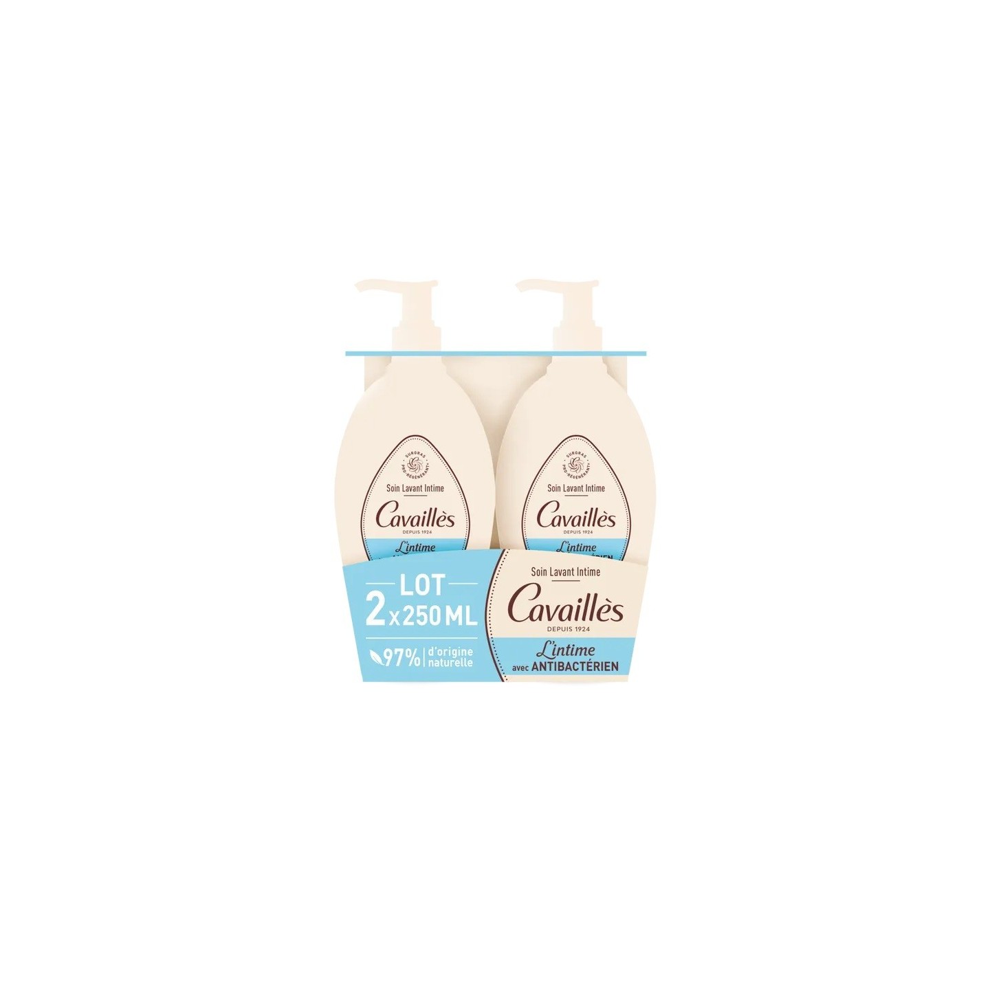 Rogé Cavaillès L'intime Soin lavant intime avec antibactérien - 2x250ml