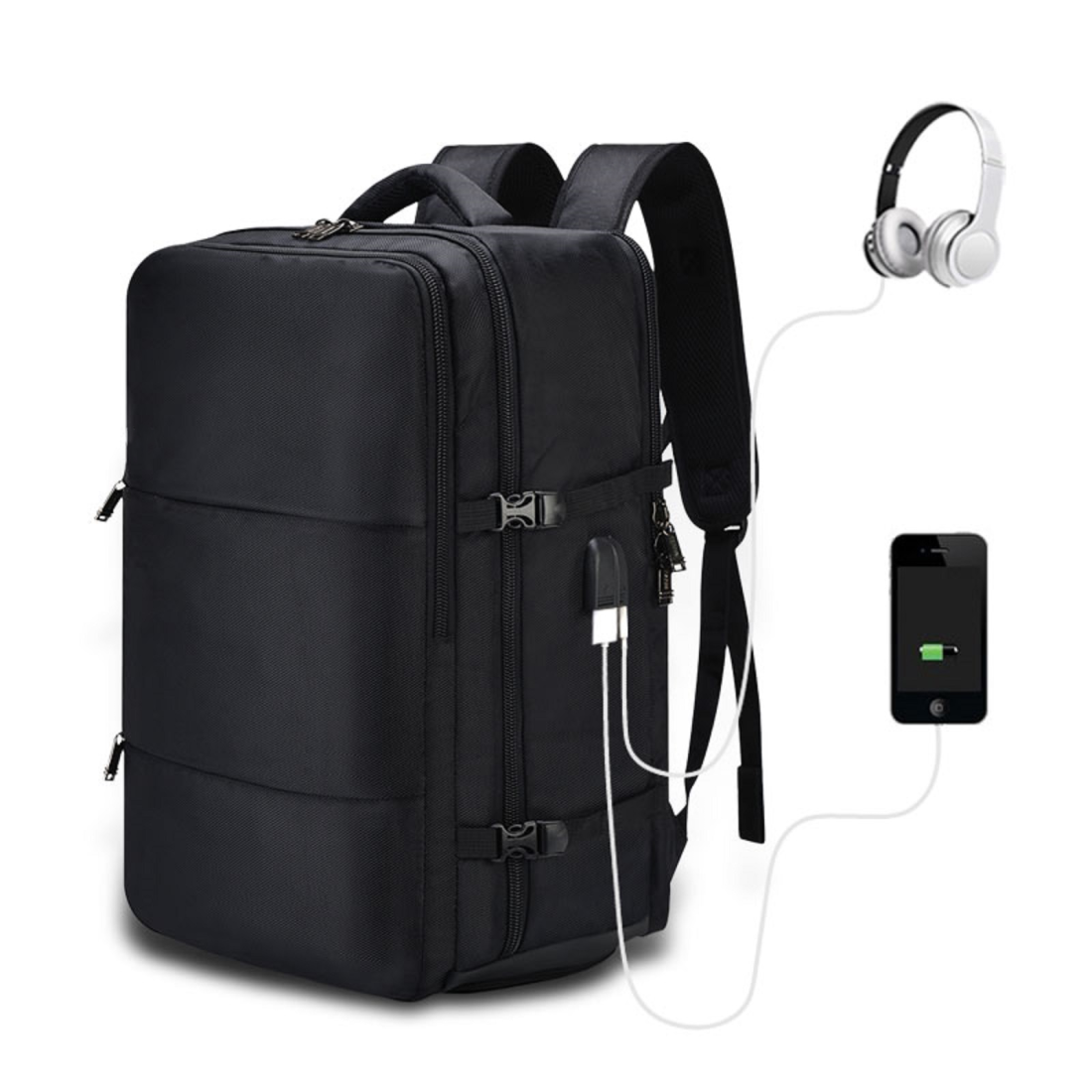 Sac à Dos Grand Format Usb Noir S32