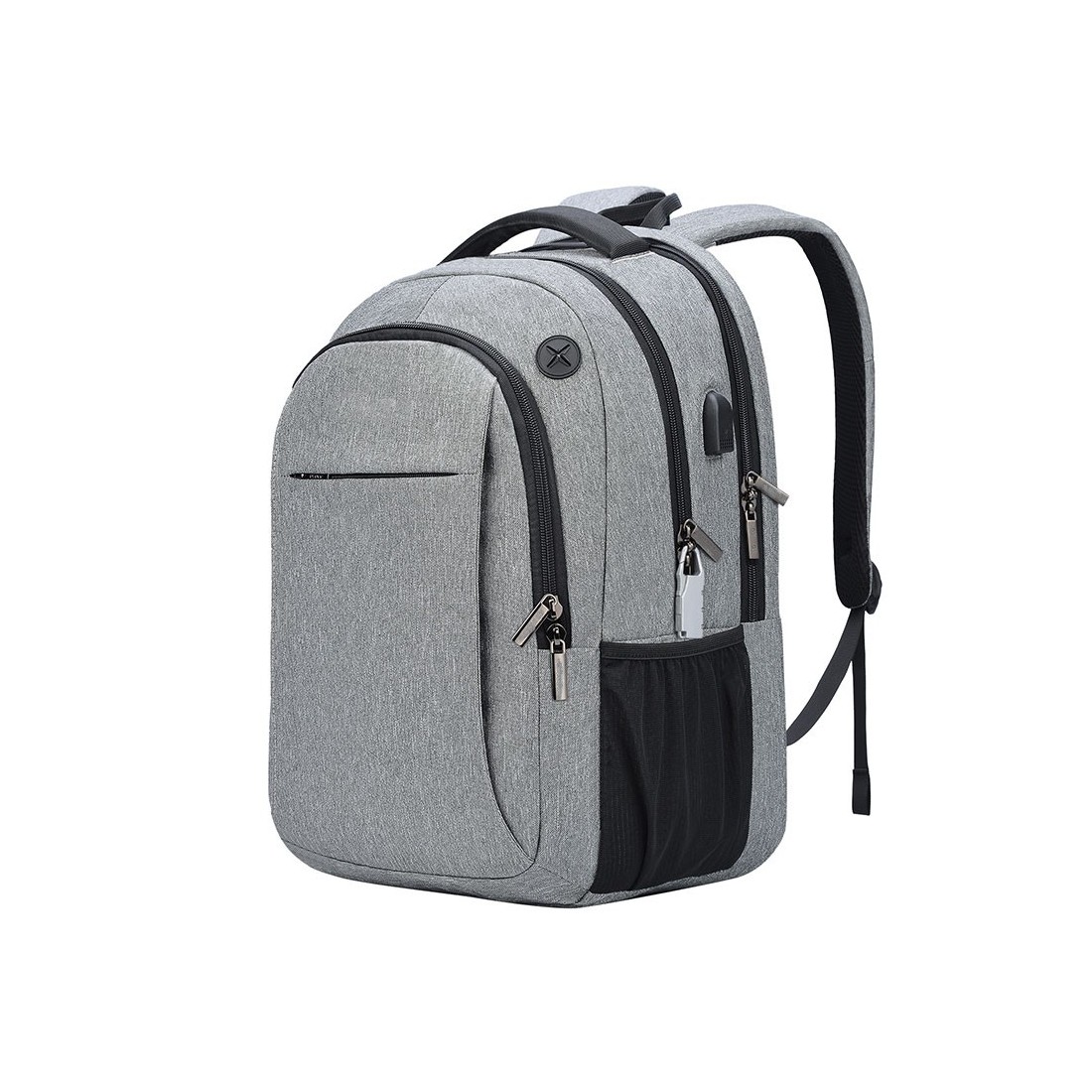 Sac à Dos Usb Laptop Poches Gris S25