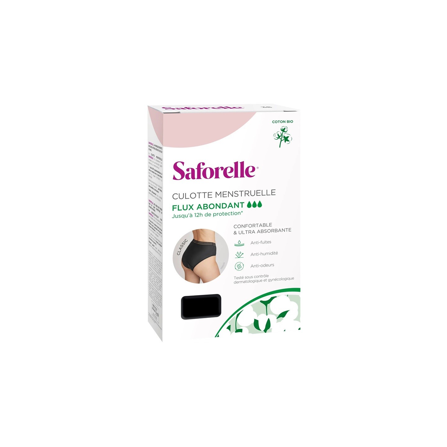 Saforelle Culotte menstruelle Classic - Flux abondant - Taille 34/36