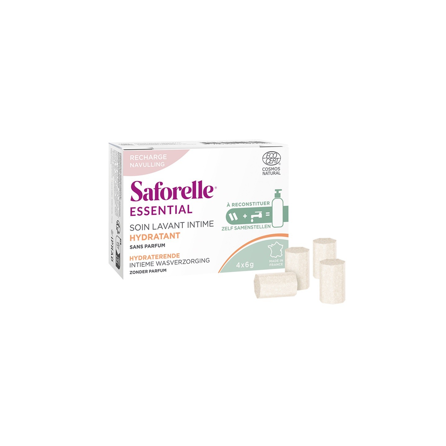 Saforelle Essential Soin lavant intime hydratant - 4 bâtonnets