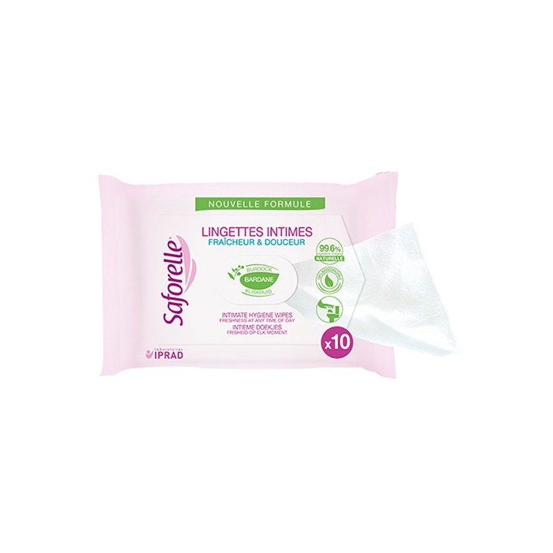 Pharmacie Bastille - Saforelle lingettes intimes fraîcheur & douceur x10
