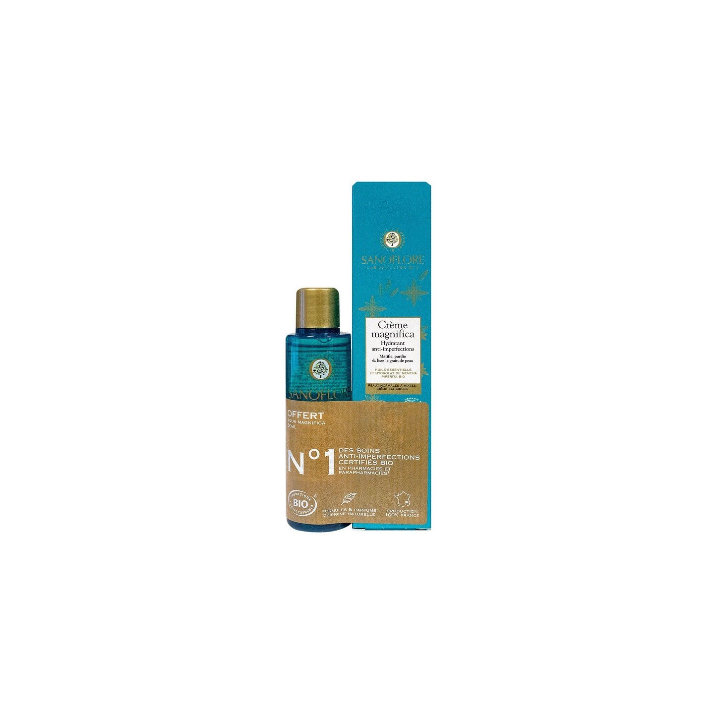 Sanoflore Aqua Magnifica Crème hydratante Bio 40ml + Eau botanique offerte offert 50ml