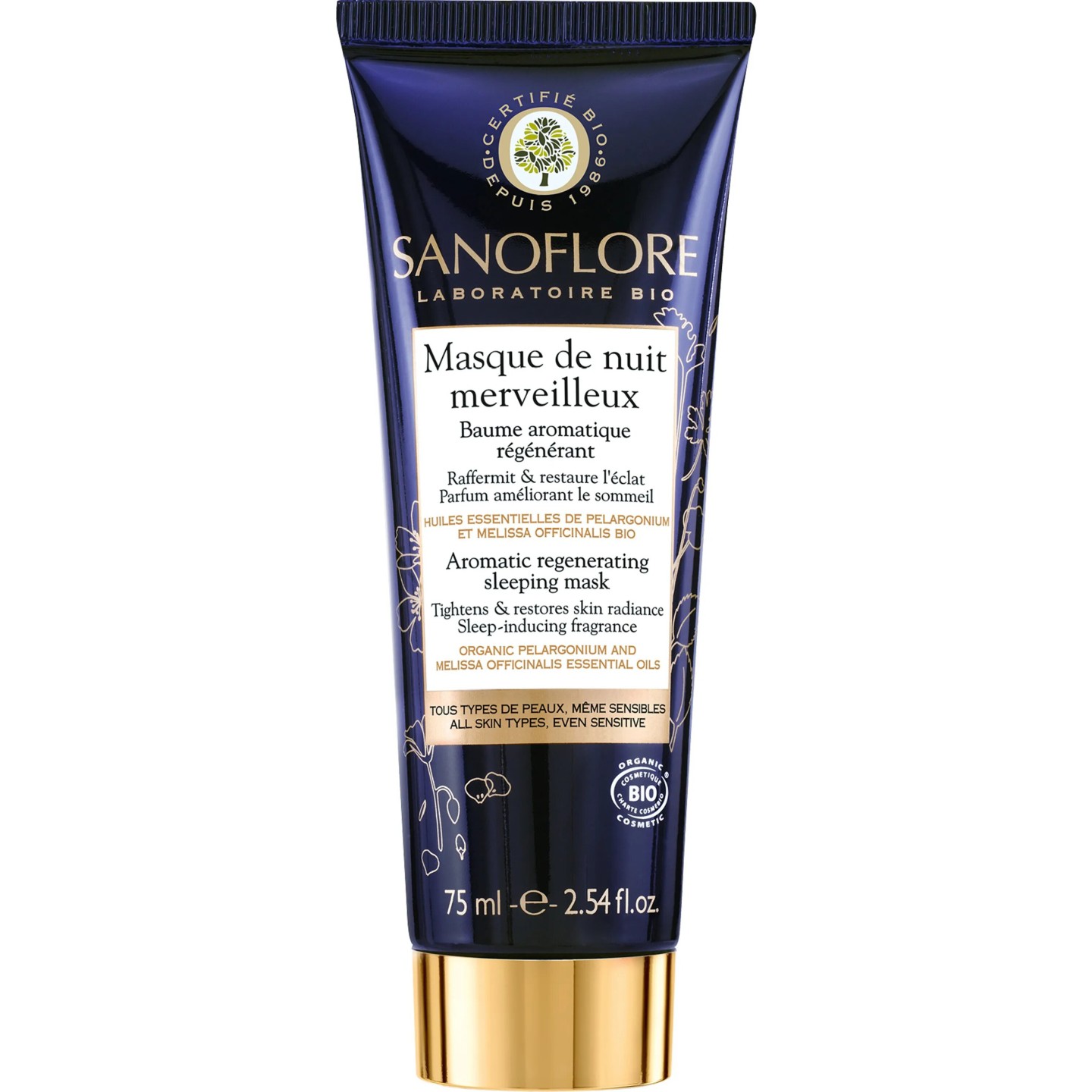 Sanoflore Baume aromatique régénérant Masque de Nuit Merveilleux Bio - 75ml