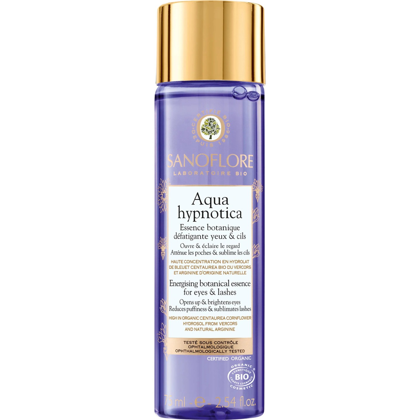 Sanoflore Essence botanique défatigante yeux et cils Aqua Hypnotica Bio - 75ml