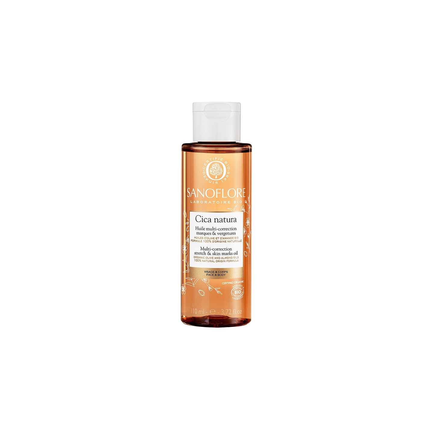 Sanoflore Huile multi-correction marques & vergetures Cica Natura Bio - 110ml