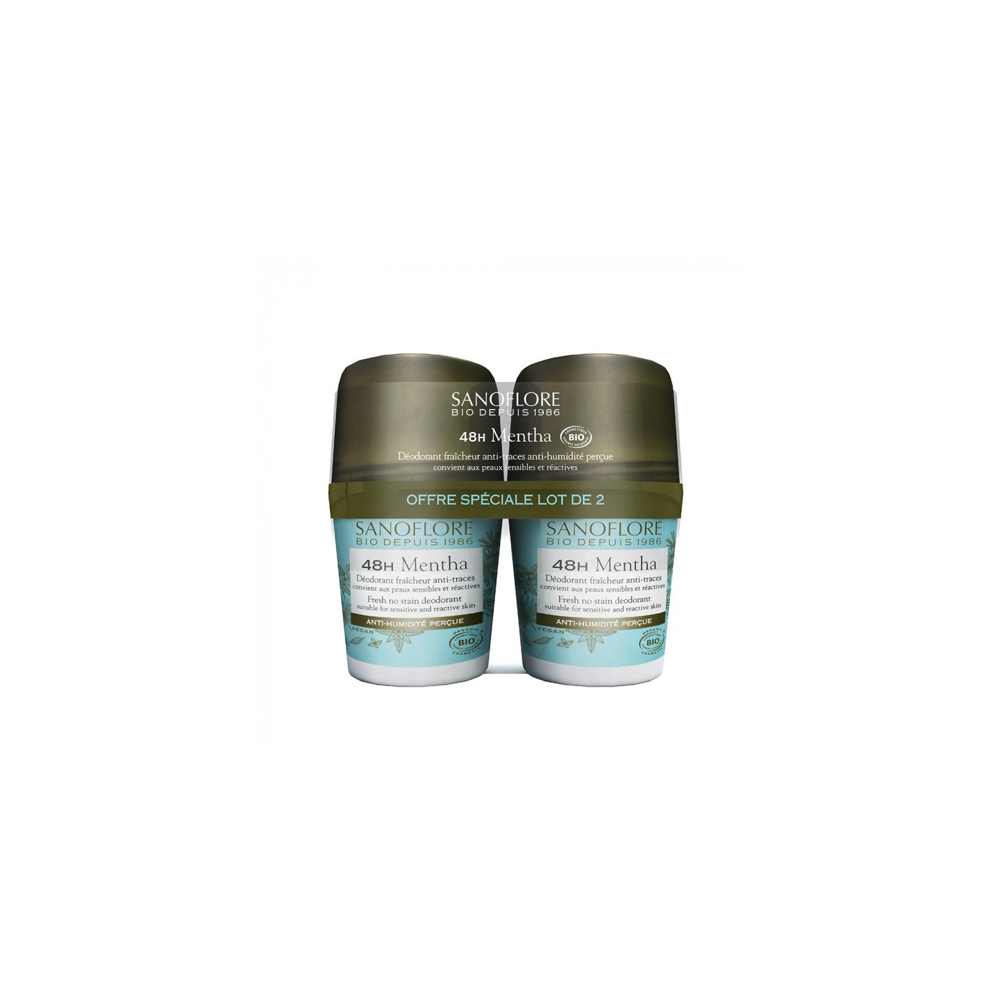 Sanoflore Mentha Déodorant efficacité 48h Bio - 2 x 50ml