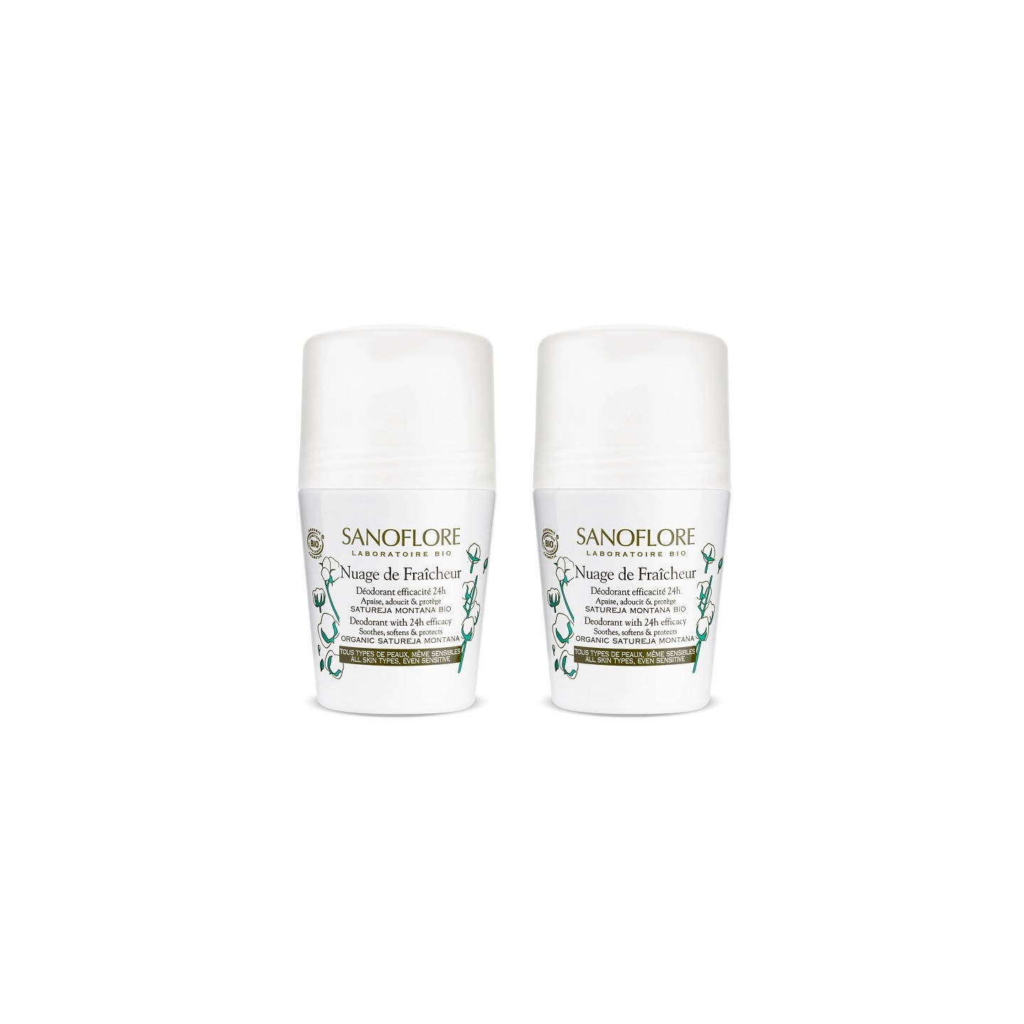 Sanoflore Nuage de Fraîcheur Déodorant efficacité 24h Bio - 2 x 50ml