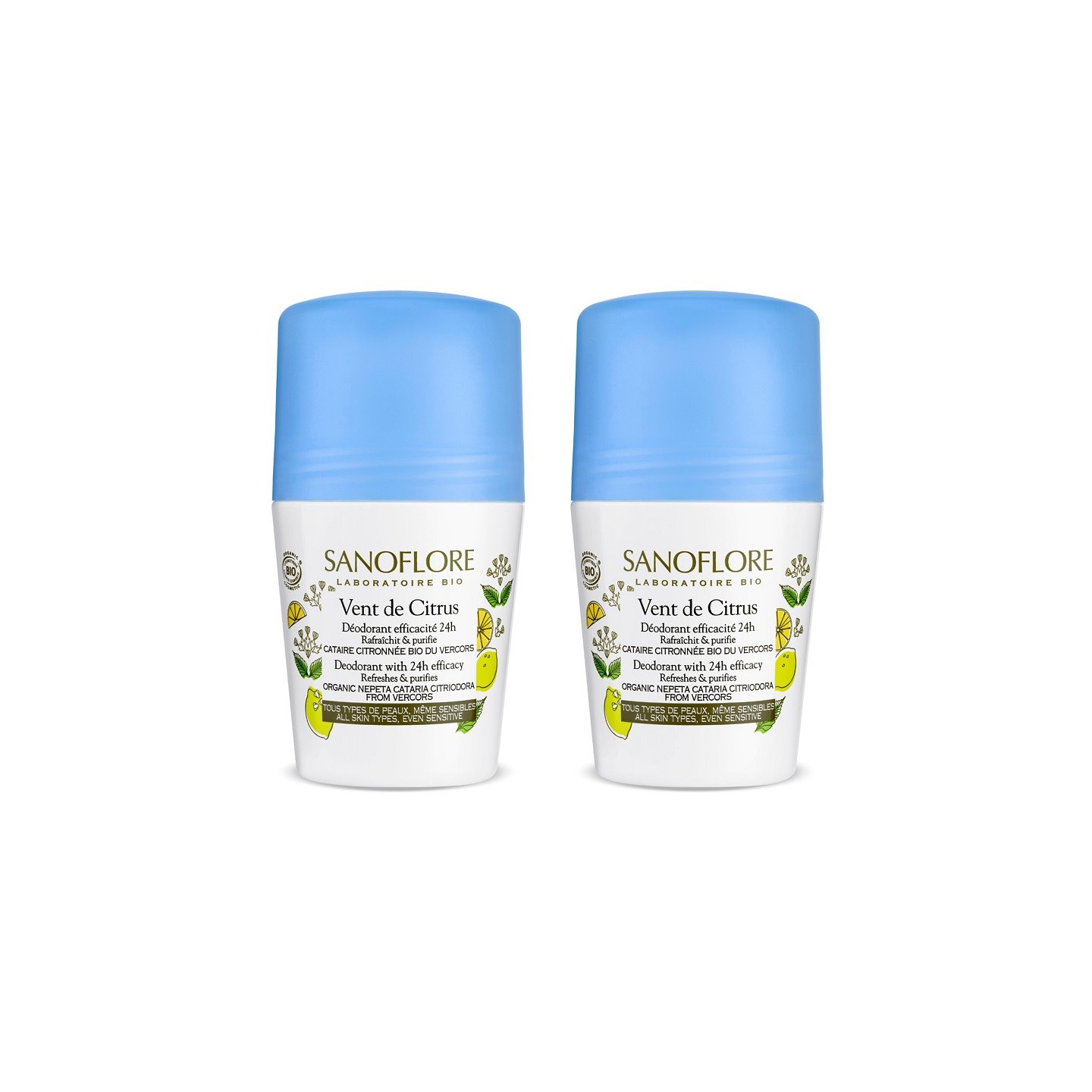 Sanoflore Vent de Citrus Déodorant efficacité 24h Bio - 2 x 50ml