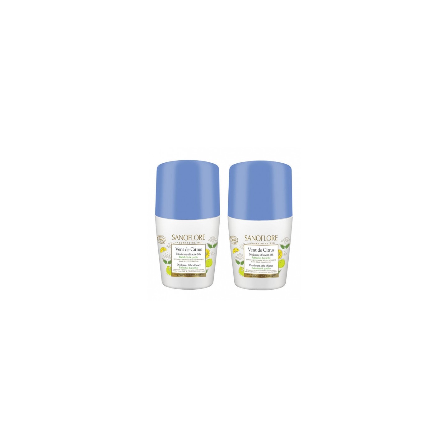 Sanoflore Vent de Citrus Déodorant Roll on 2 x 50 ml