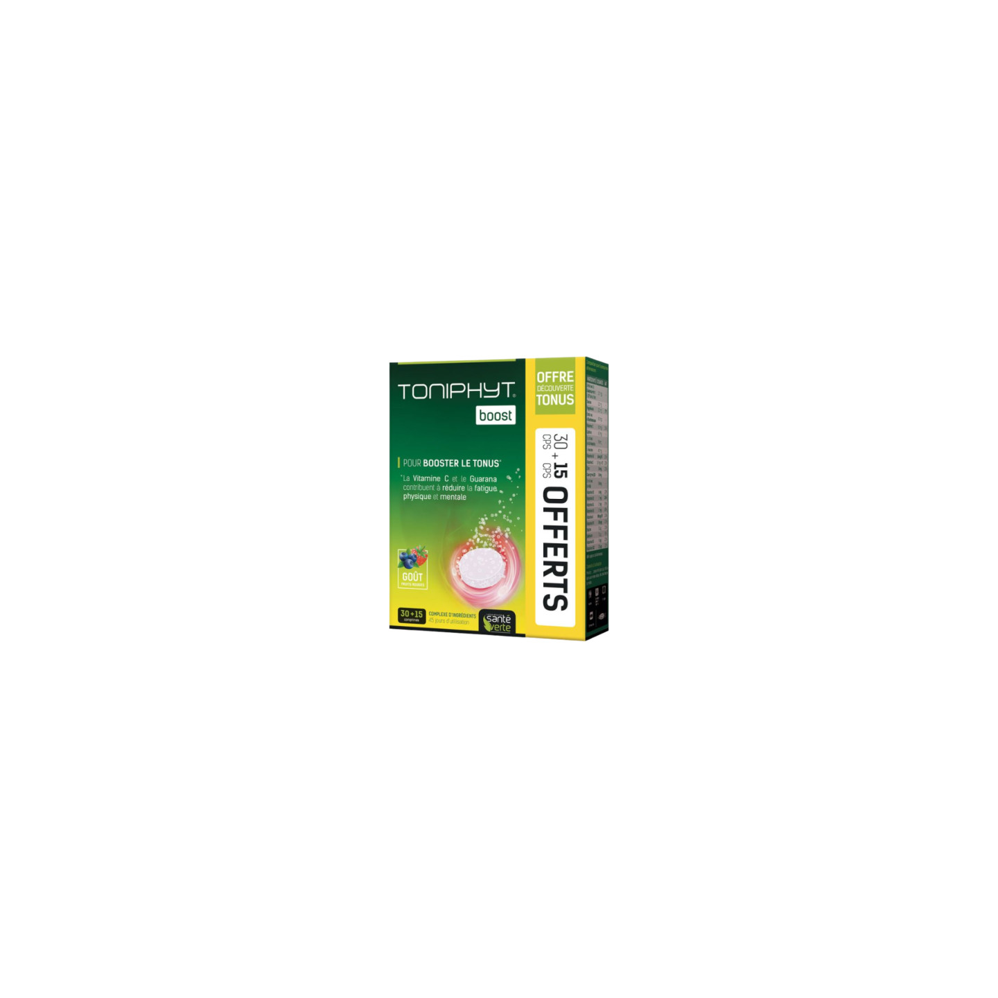 Santé Verte Toniphyt Boost fruits rouges - 30 cp + 15 offerts