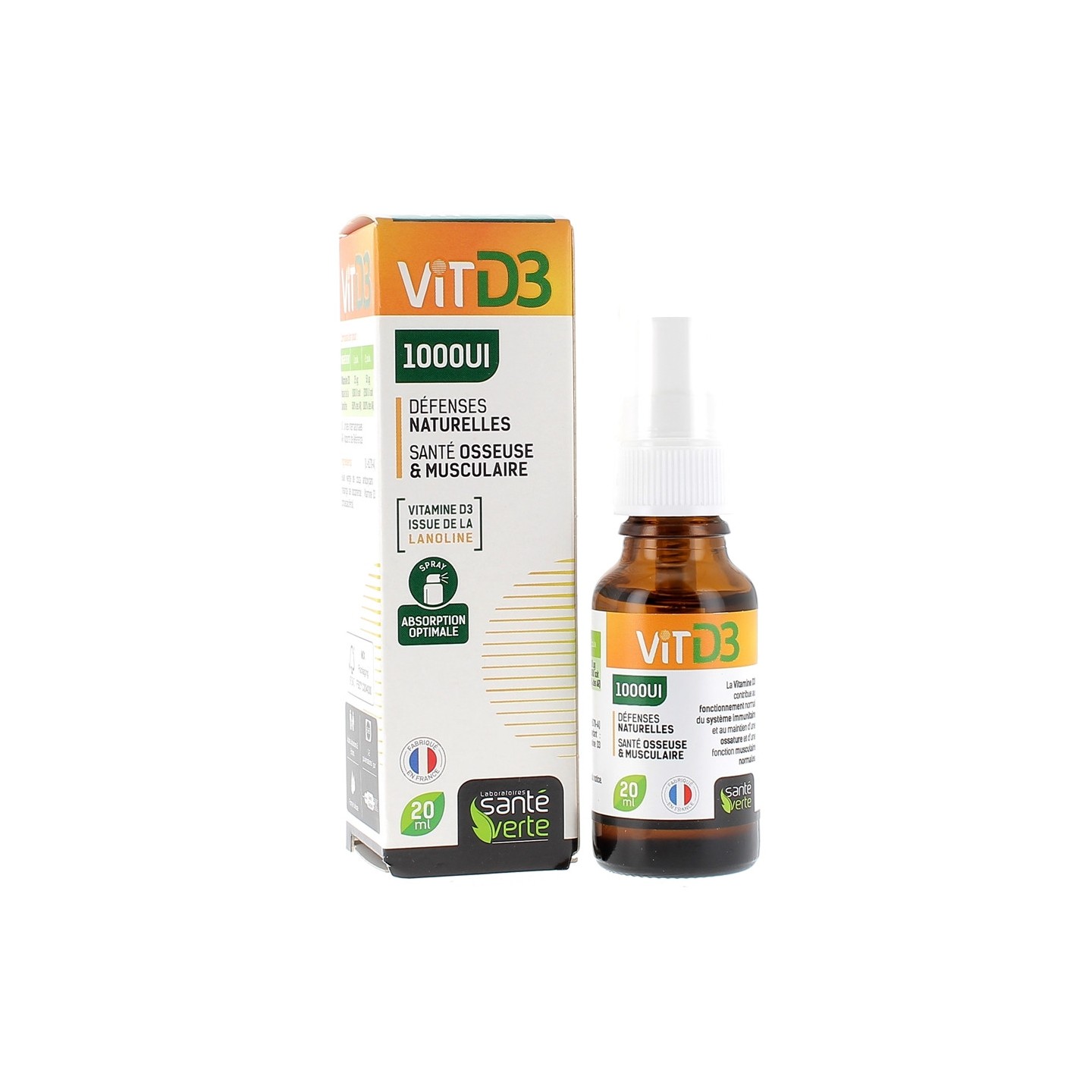 Santé Verte Vitamine D3 1000UI - 20ml