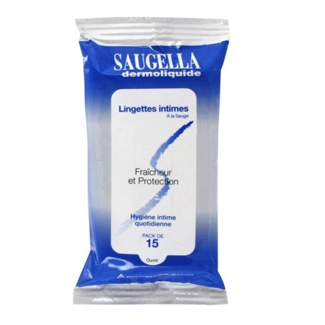 Saugella Dermoliquide 15 Lingettes Intimes