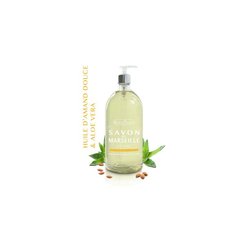SAVON LIQUIDE DE MARSEILLE - AMANDE DOUCE ET ALOE VERA