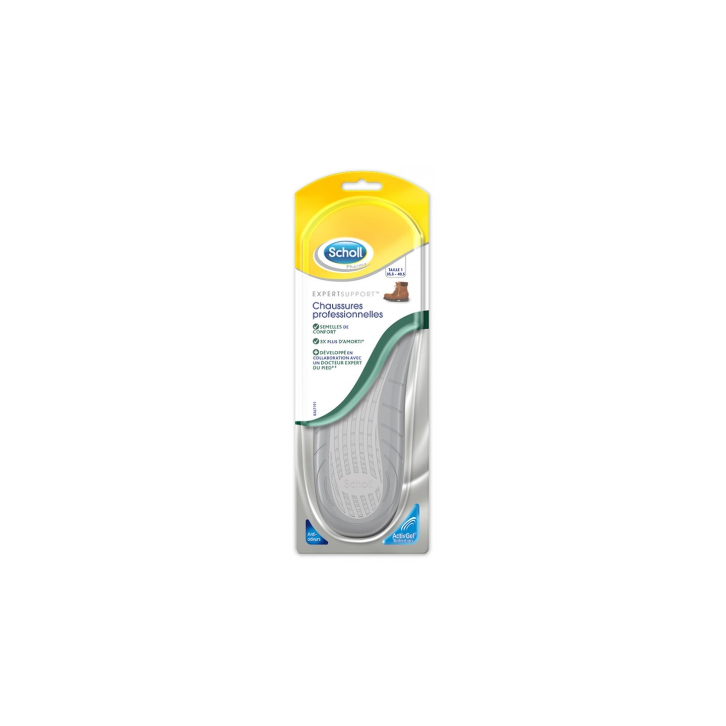Scholl ExpertSupport Semelles de confort chaussures professionnelles - Taille 1 (35,5-40,5) - 1 paire