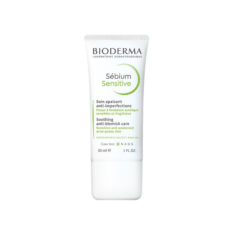 Bioderma Sébium Sensitive Crème Apaisante Anti-Imperfections Peaux Sensibles Acnéiques 30ml
