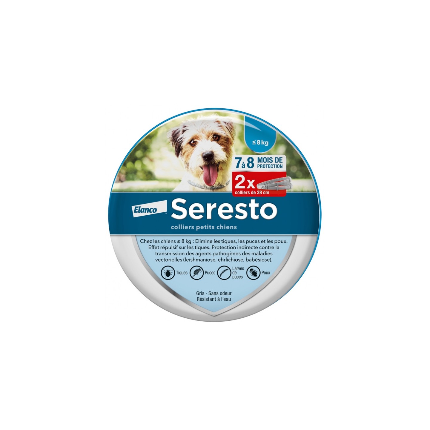 Seresto Collier antiparasitaire grands chiens - de 8 kg - 2 colliers
