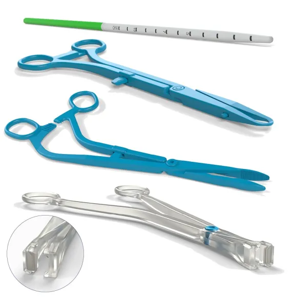 SET DE POSE DE STERILET CISEAUX COUPE FILS DISTALE 4 PIECES