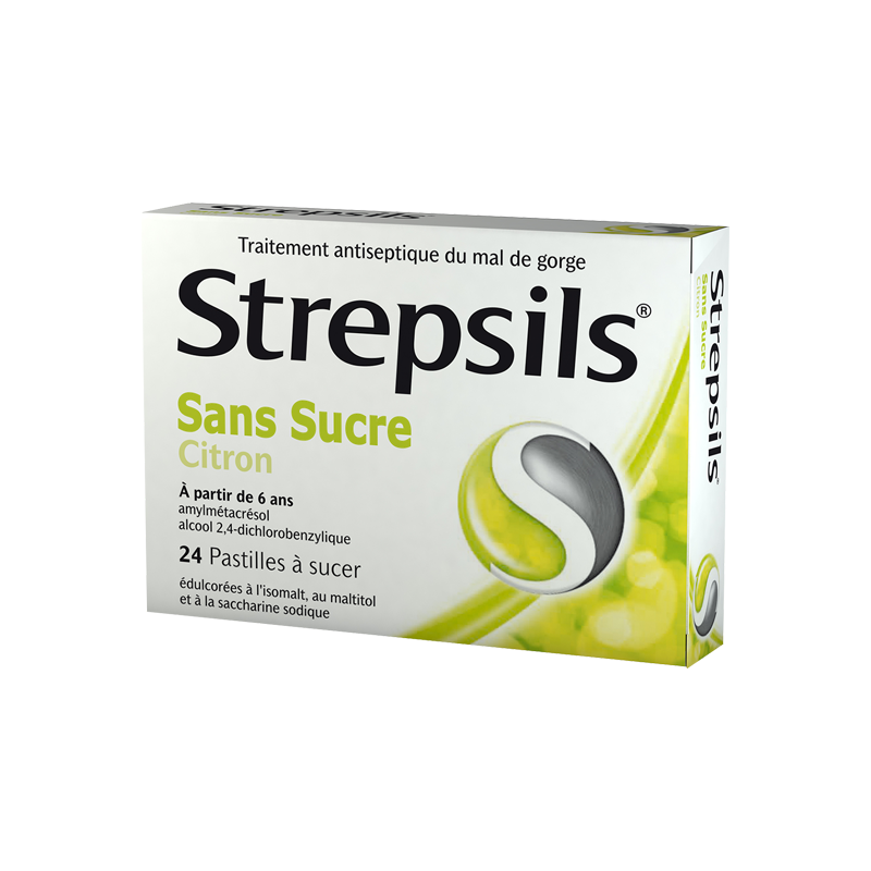 Pharmacie Bastille - Strepsils citron sans sucre 24 pastilles