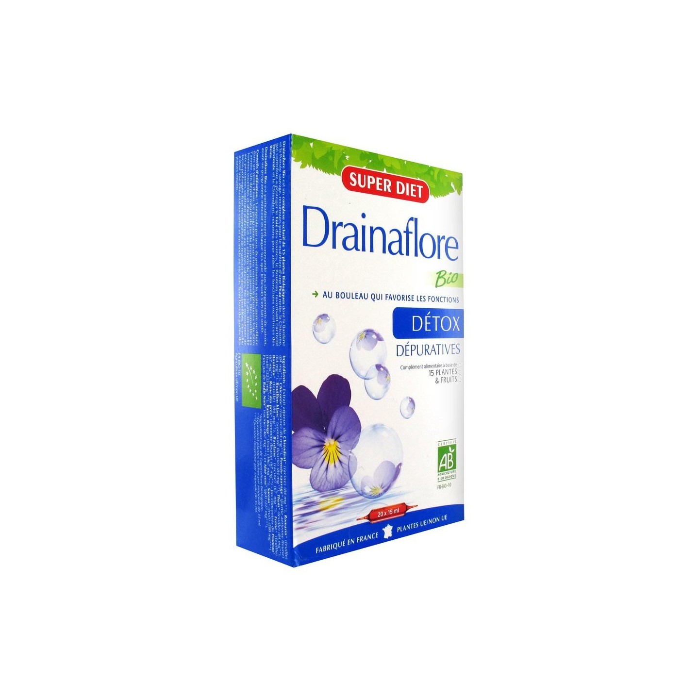 Super Diet Drainaflore Bio 20 Ampoules