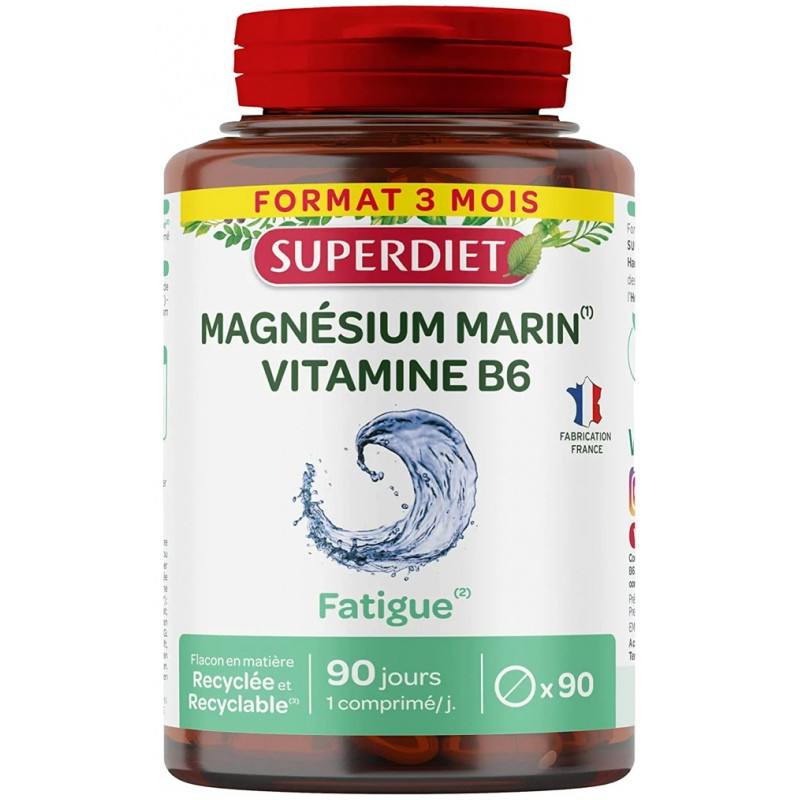 Superdiet Magnésium Marin + Vitamine B6 90 Comprimés