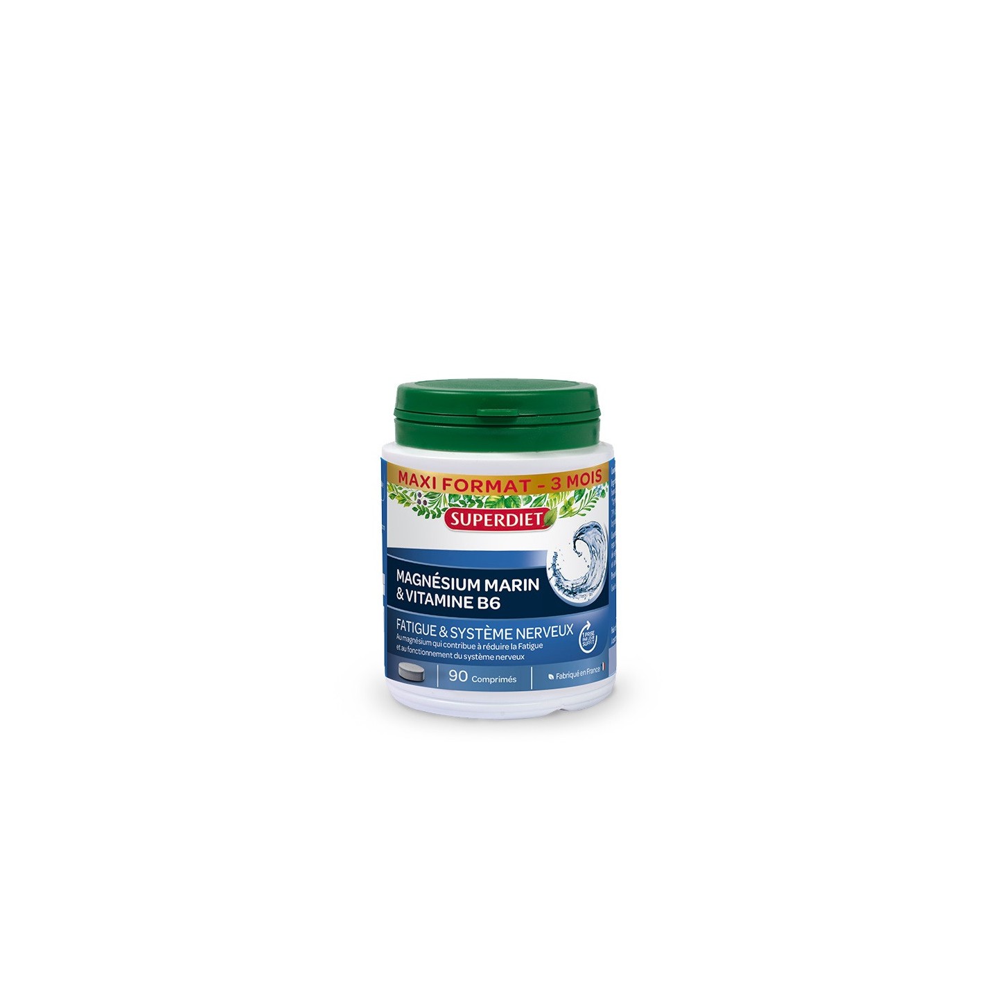 Superdiet Magnésium marin + Vitamine B6 - 90 comprimés