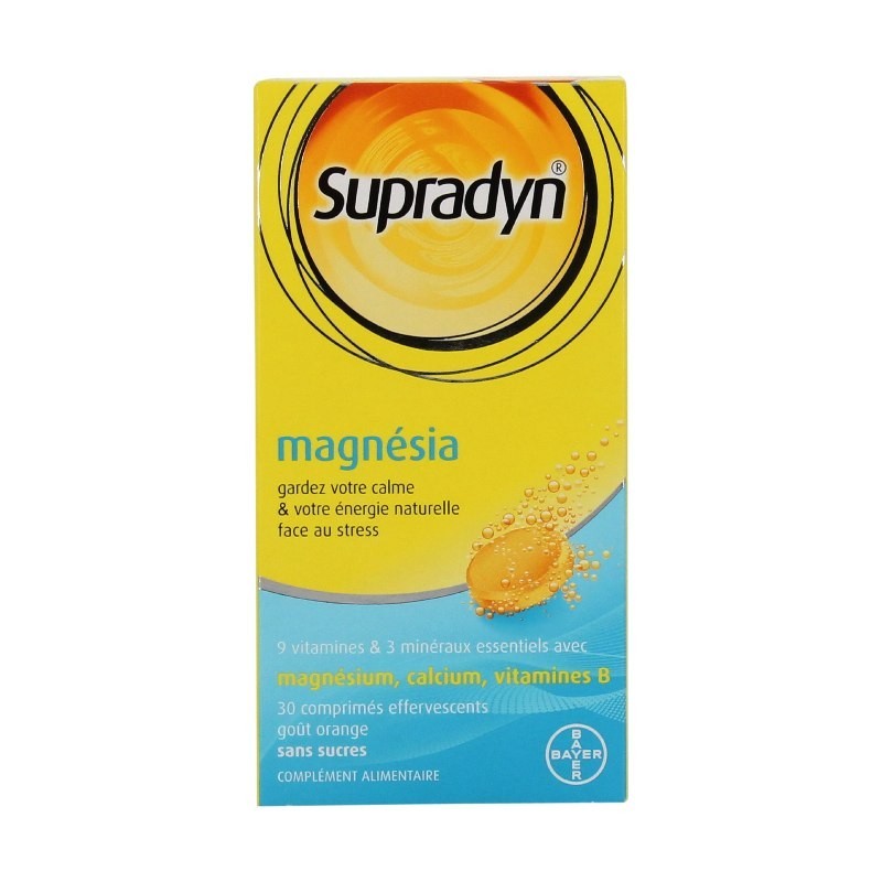 Pharmacie Bastille - Supradyn magnésia 30 comprimés effervescents