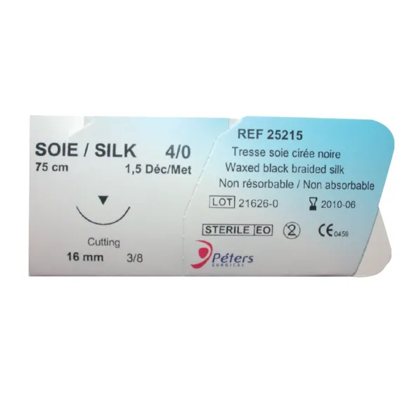 SUTURE EN SOIE NOIRE NON RÉSORBABLE (BOITE DE 36)